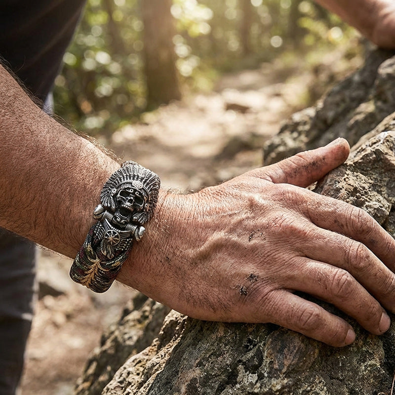 Cacique Skull Paracord Bracelet