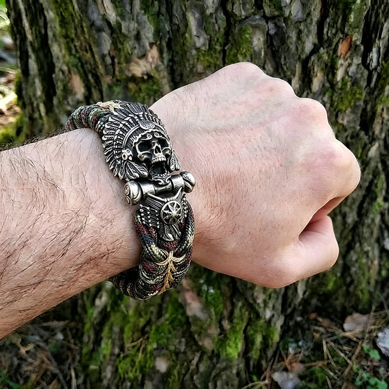 Cacique Skull Paracord Bracelet