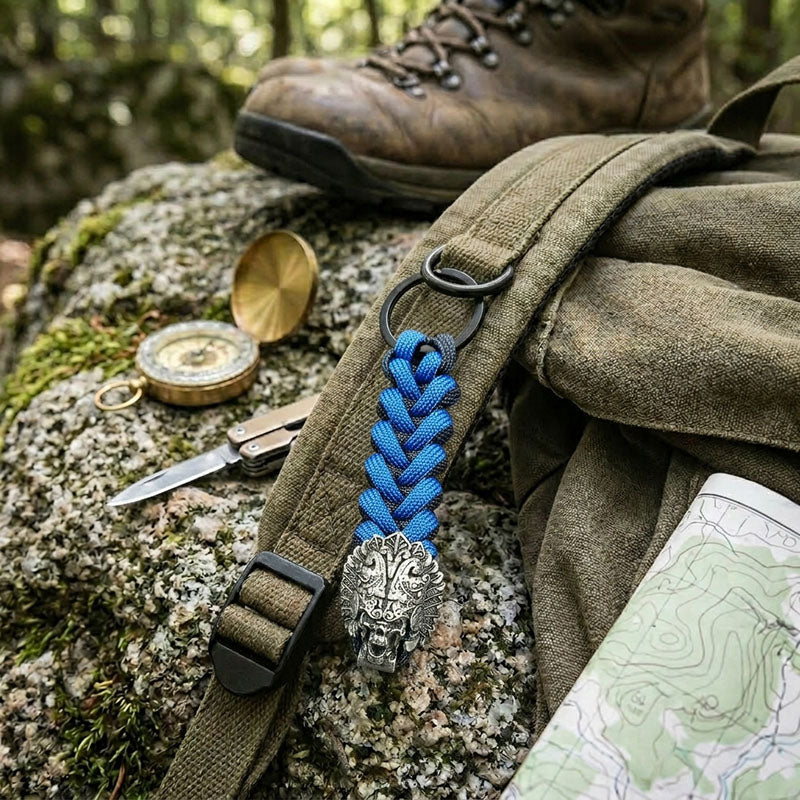 Chief Skull Paracord Keychain