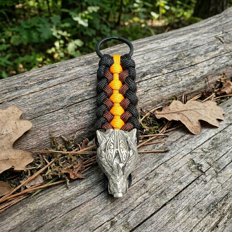 Warrior Wolf Paracord Keychain