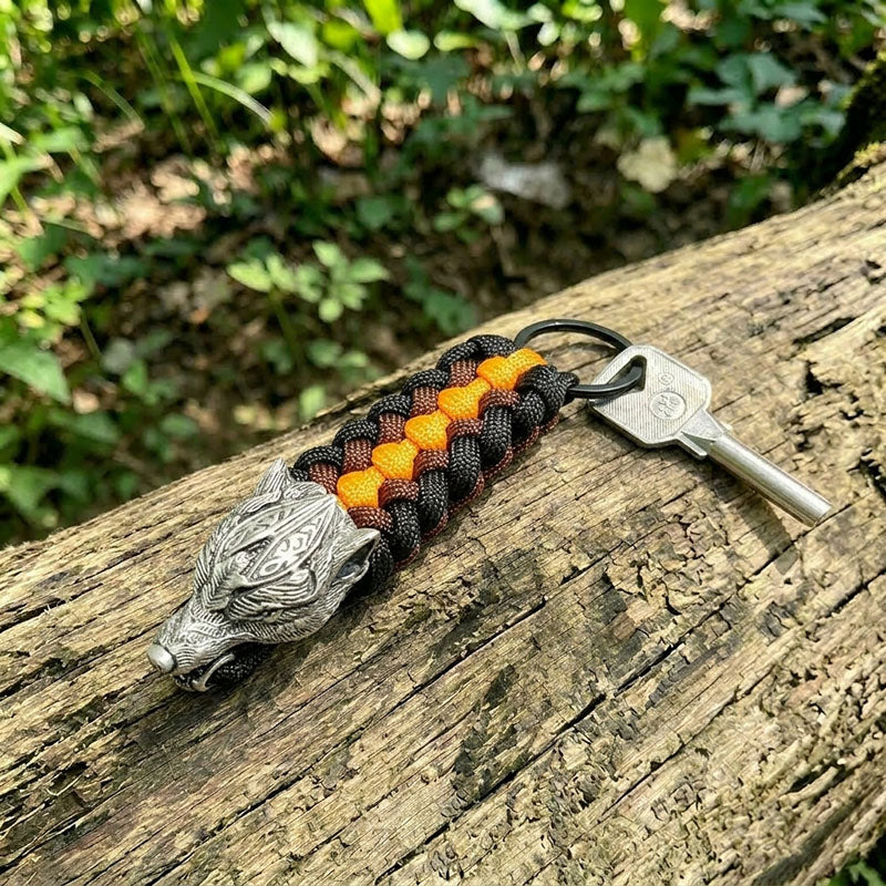 Warrior Wolf Paracord Keychain
