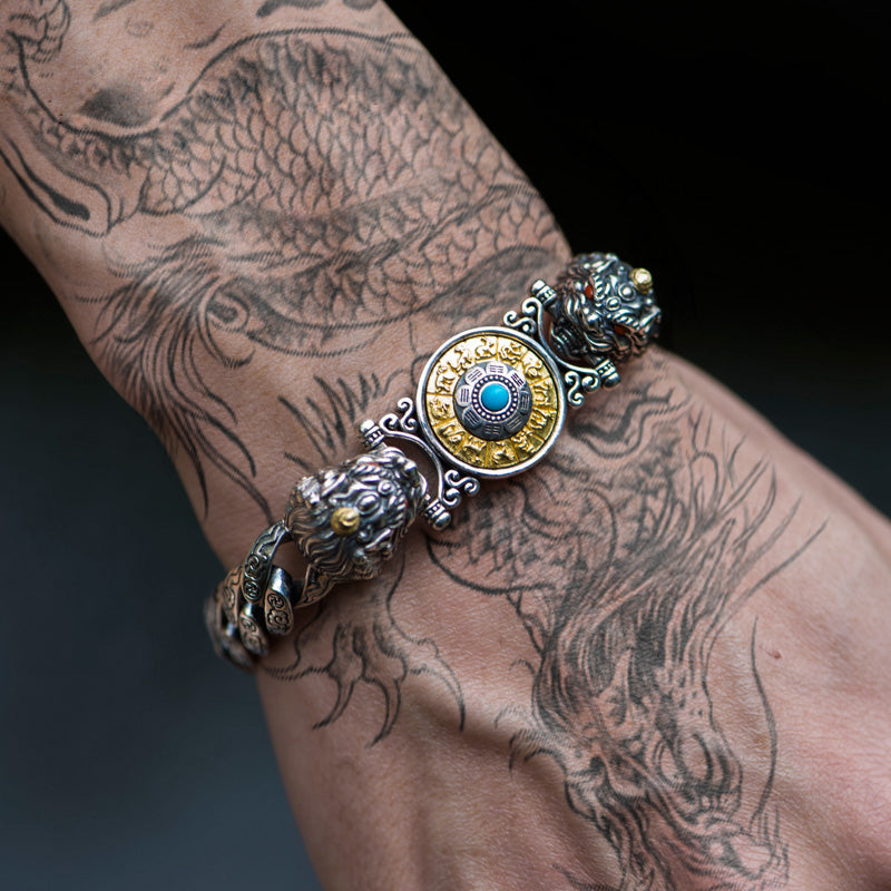 Double Pixiu Silver Bracelet Boysouls