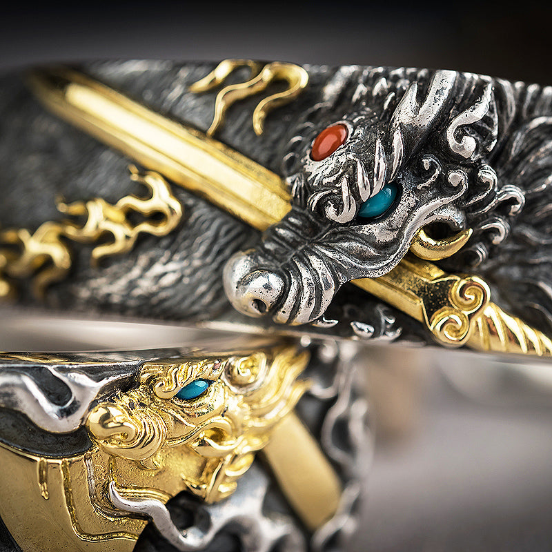 Yazi Dragon Silver Bracelet