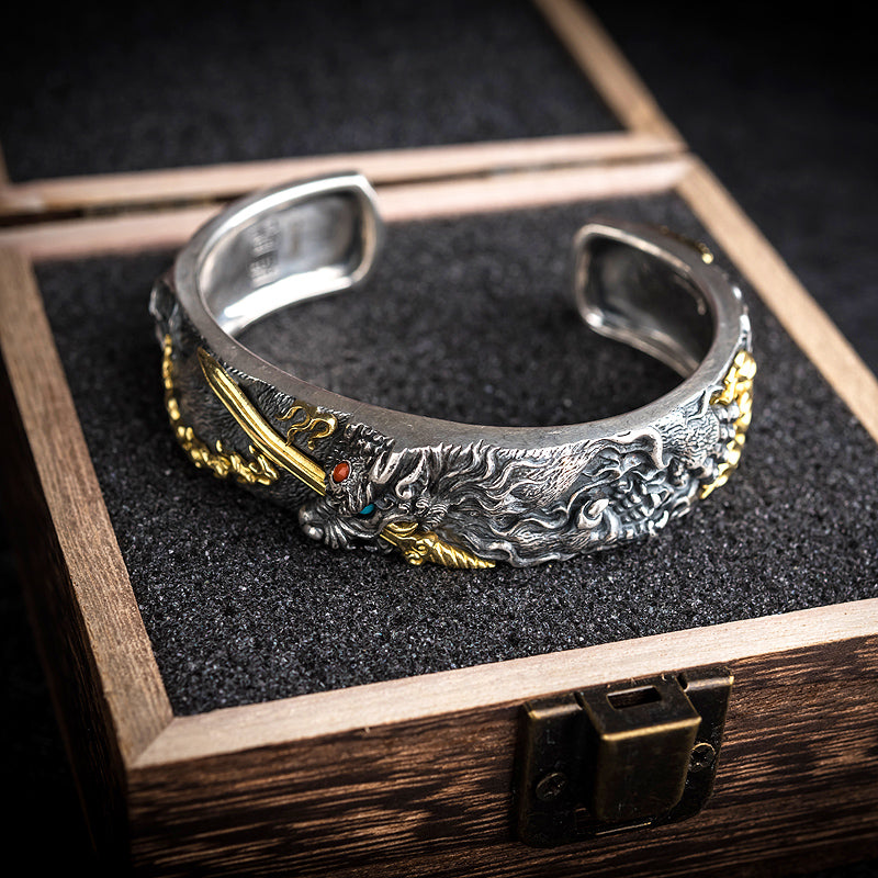 Yazi Dragon Silver Bracelet