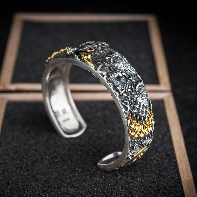 Yazi Dragon Silver Bracelet