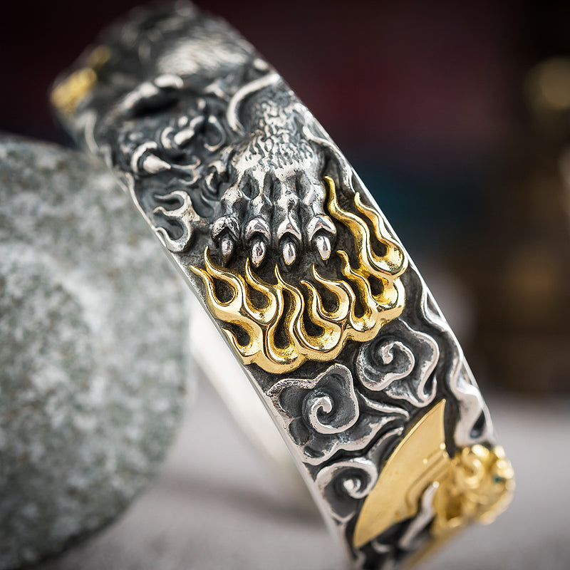 Yazi Dragon Silver Bracelet