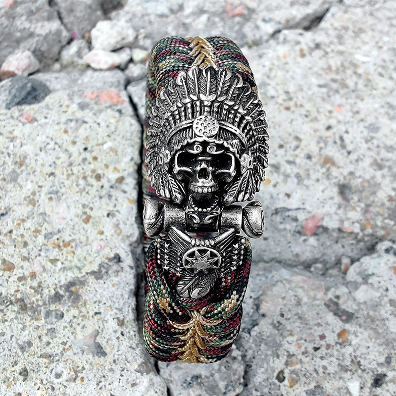 Cacique Skull Paracord Bracelet