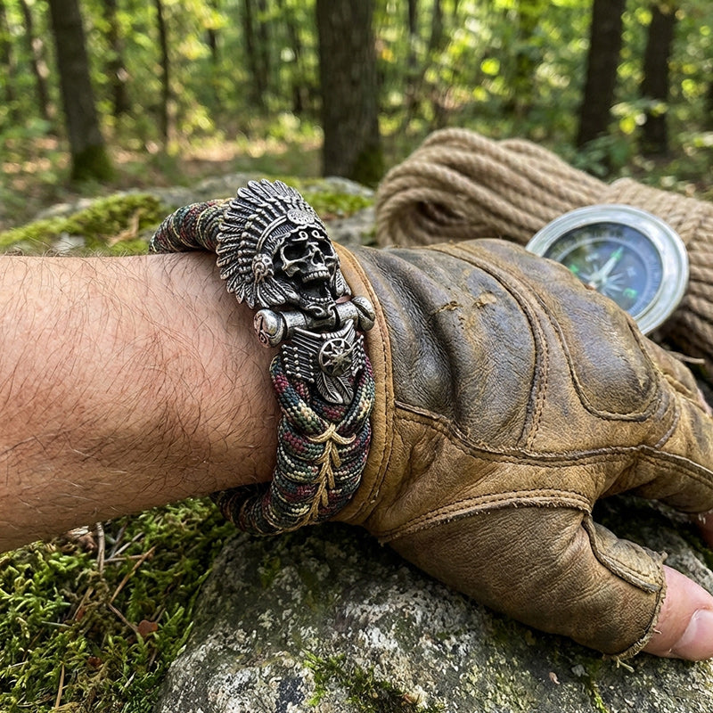 Cacique Skull Paracord Bracelet