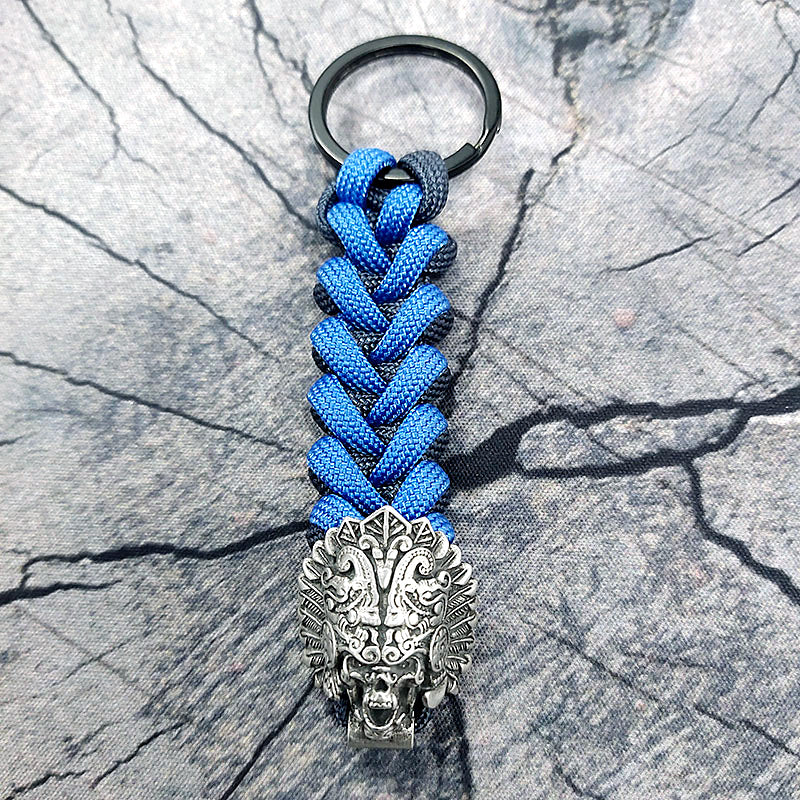 Chief Skull Paracord Keychain