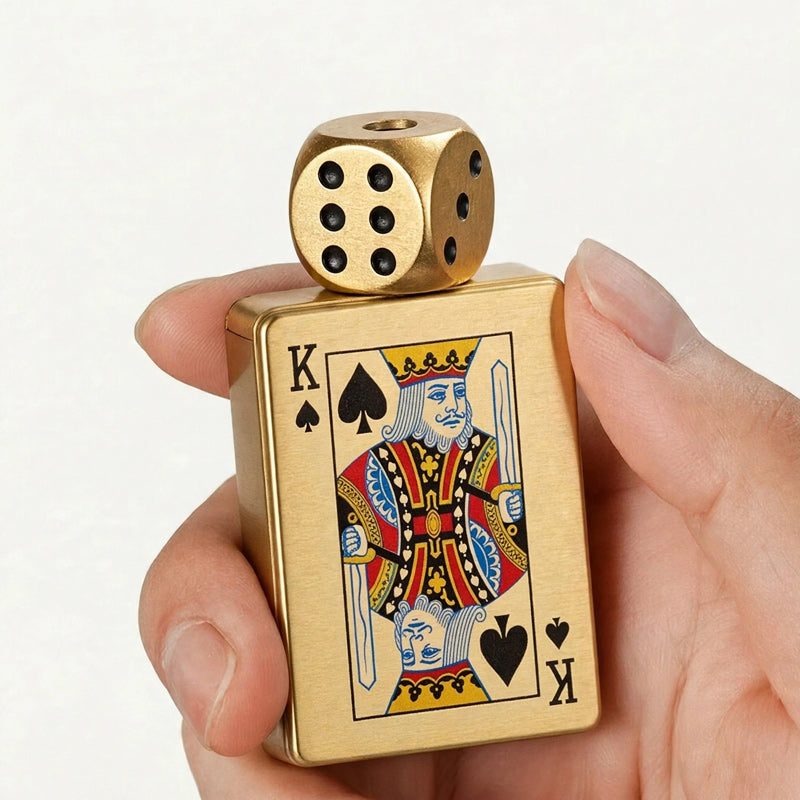 Gold King of Spades Dice-Top Lighter