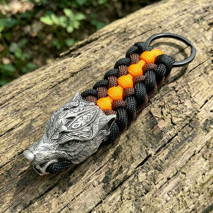 Warrior Wolf Paracord Keychain