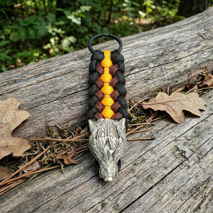 Warrior Wolf Paracord Keychain