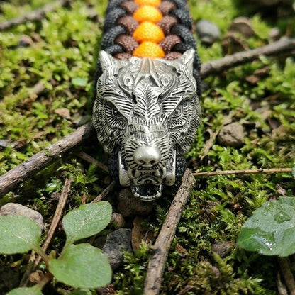 Warrior Wolf Paracord Keychain
