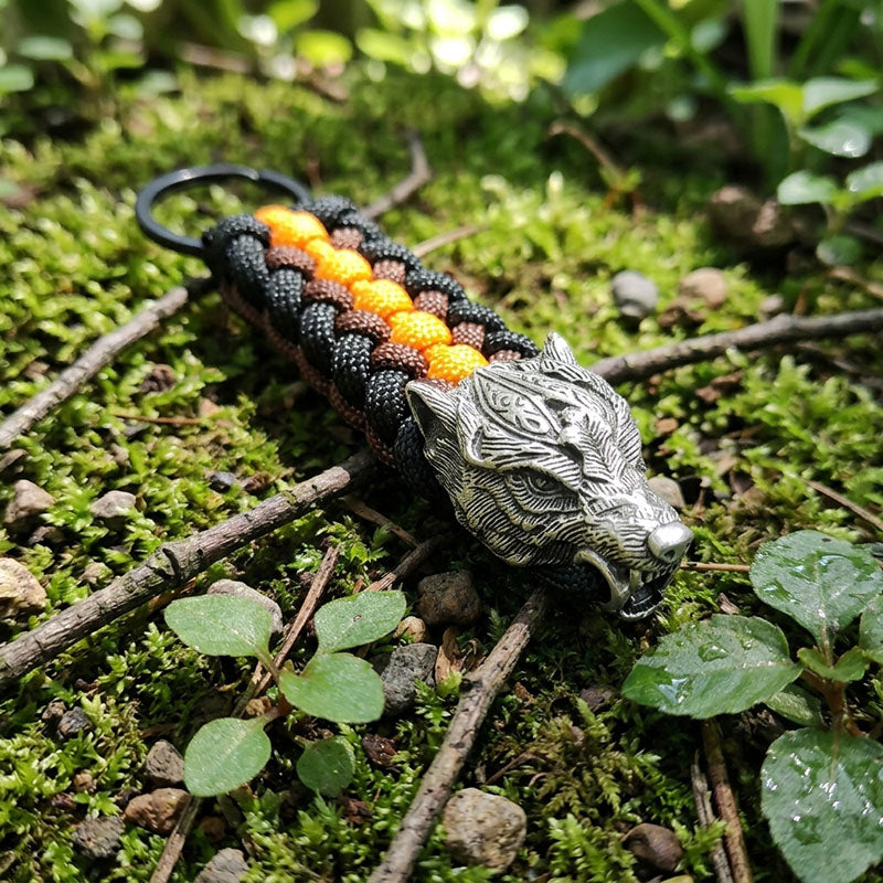 Warrior Wolf Paracord Keychain
