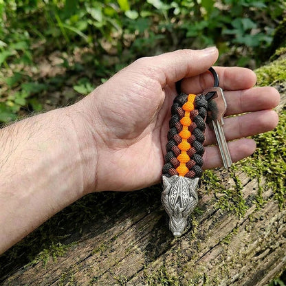 Warrior Wolf Paracord Keychain
