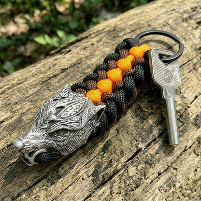 Warrior Wolf Paracord Keychain