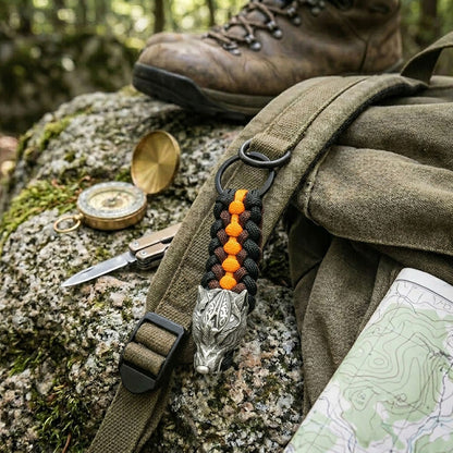 Warrior Wolf Paracord Keychain