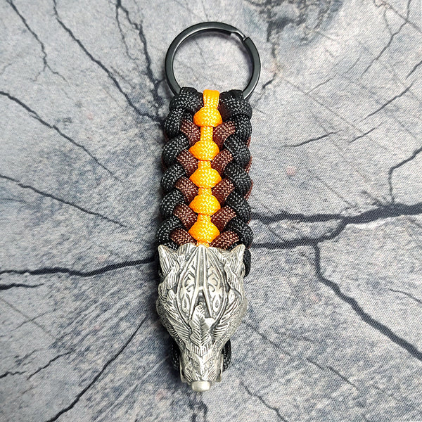 Warrior Wolf Paracord Keychain