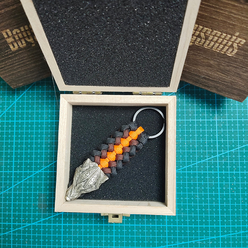 Warrior Wolf Paracord Keychain