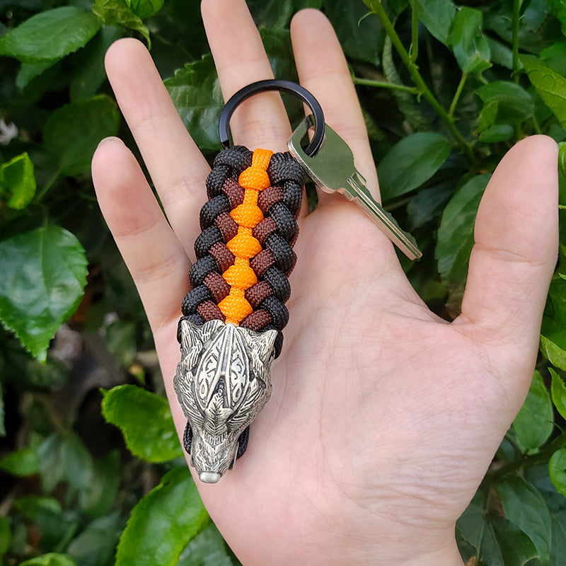 Warrior Wolf Paracord Keychain