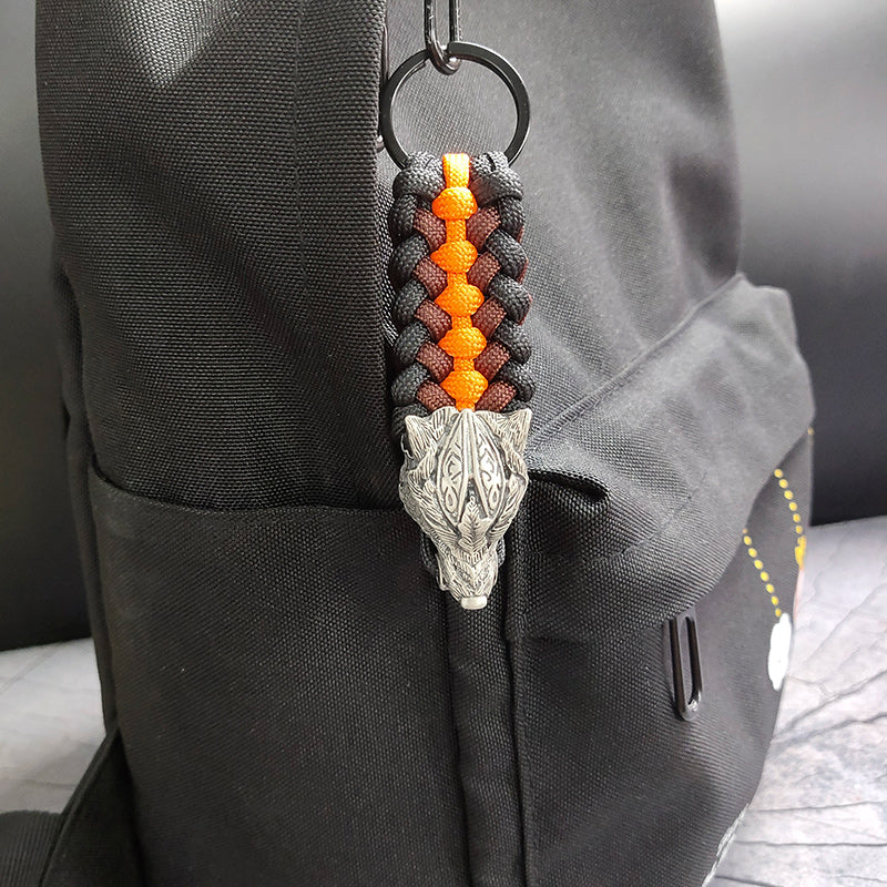 Warrior Wolf Paracord Keychain