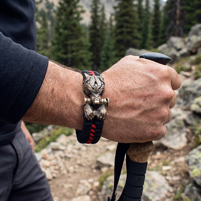 Warrior Wolf Paracord Bracelet for Men - Boysouls