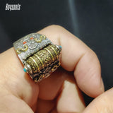 Mani Mantra Silver Ring