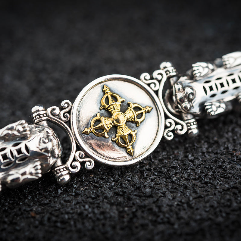 Double Pixiu Silver Bracelet Boysouls