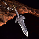 King's Sword Silver Pendant Necklace