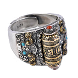 Mani Mantra Silver Ring